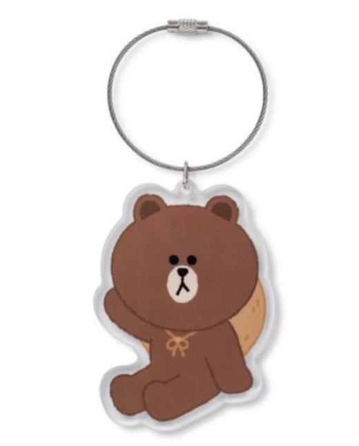 韩国 可爱 Line Friends 棕色Sweet Breeze压克力钥匙圈JPY带授权招加盟代理 商品图0