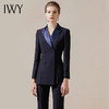 IWY/藏青色高端商务西装领西服套装女时尚修身微喇裤气质女神职业正装211027C1+P3 商品缩略图2