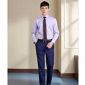 南4雅戈尔紫色细斜纹免熨衬衫