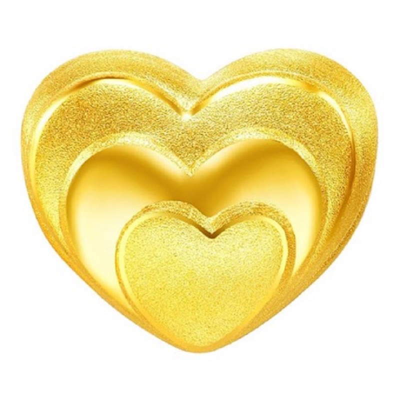 周大福24K GOLD PENDANT/CHARM - HEART (14270-BJ) 串饰JPY带授权招加盟代理