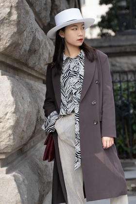 【内购不退换】【L3】臣禾 斑马纹中长款衬衫9203020177