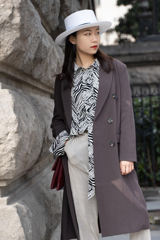 【内购不退换】【L3】臣禾 斑马纹中长款衬衫9203020177 商品图0