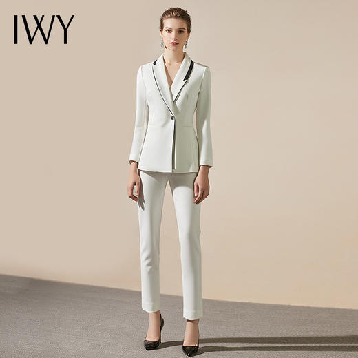 IWY/典雅白色设计感西装西服套装女一粒扣时尚气质女神美容院上班正装CP305 商品图1