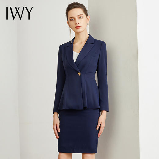 IWY/售楼部工作服职业西装套裙女藏青修身百干练搭韩版时尚气质名媛风CS631 商品图1