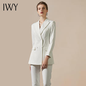 IWY/高端典雅白色时尚西服西装套装女神范修身干练职业通勤气质Ol正装CP9130