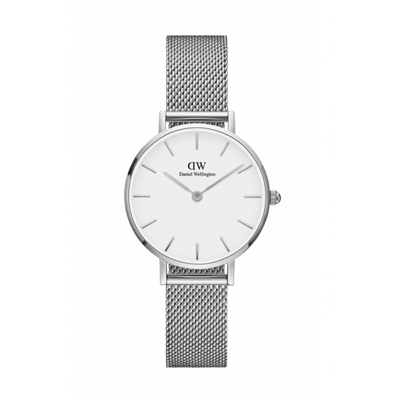 DANIEL WELLINGTON/石英女表白色盘金属编织表带28MM DW00100220JPY带授权招加盟代理