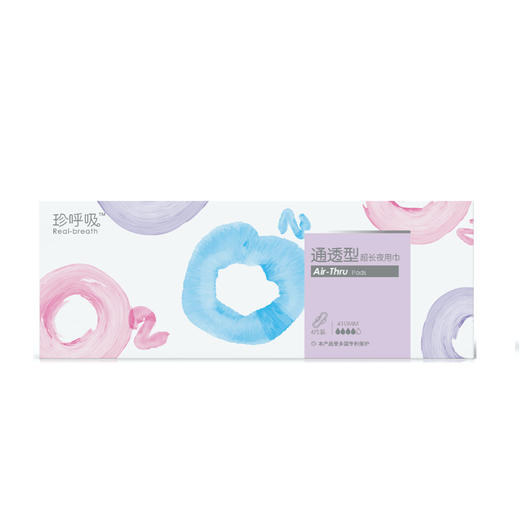 珍呼吸超长夜用卫生巾410mm*4片通透型量多防漏安心加长大姨妈巾 商品图4