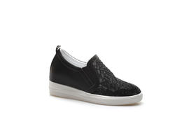 豪麟名鞋奥莱迪嘉女装牛皮革时尚休闲鞋DJXXA11WX007黑色  原价1460元