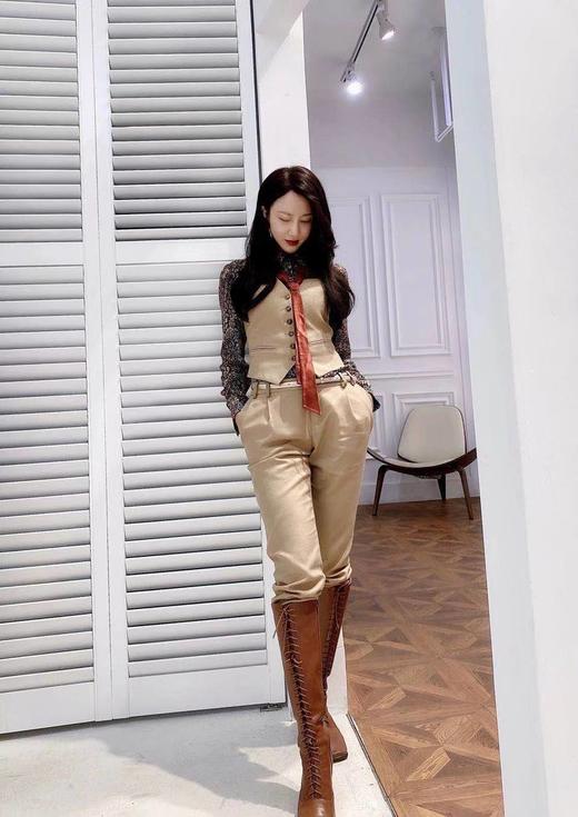 颈袖添香-套裤-“骑马装“  格调黑  马甲套裤 飒爽英姿 权威大气 帅气 乘风破浪 204S4727 商品图1