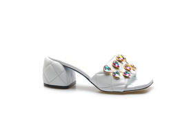 豪麟名鞋奥莱LORIBLU女鞋羊皮革凉拖LR50032L白色  原价4960元