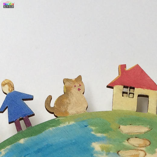 【我做的】木质艺术墙钟（快乐时光） 商品图1