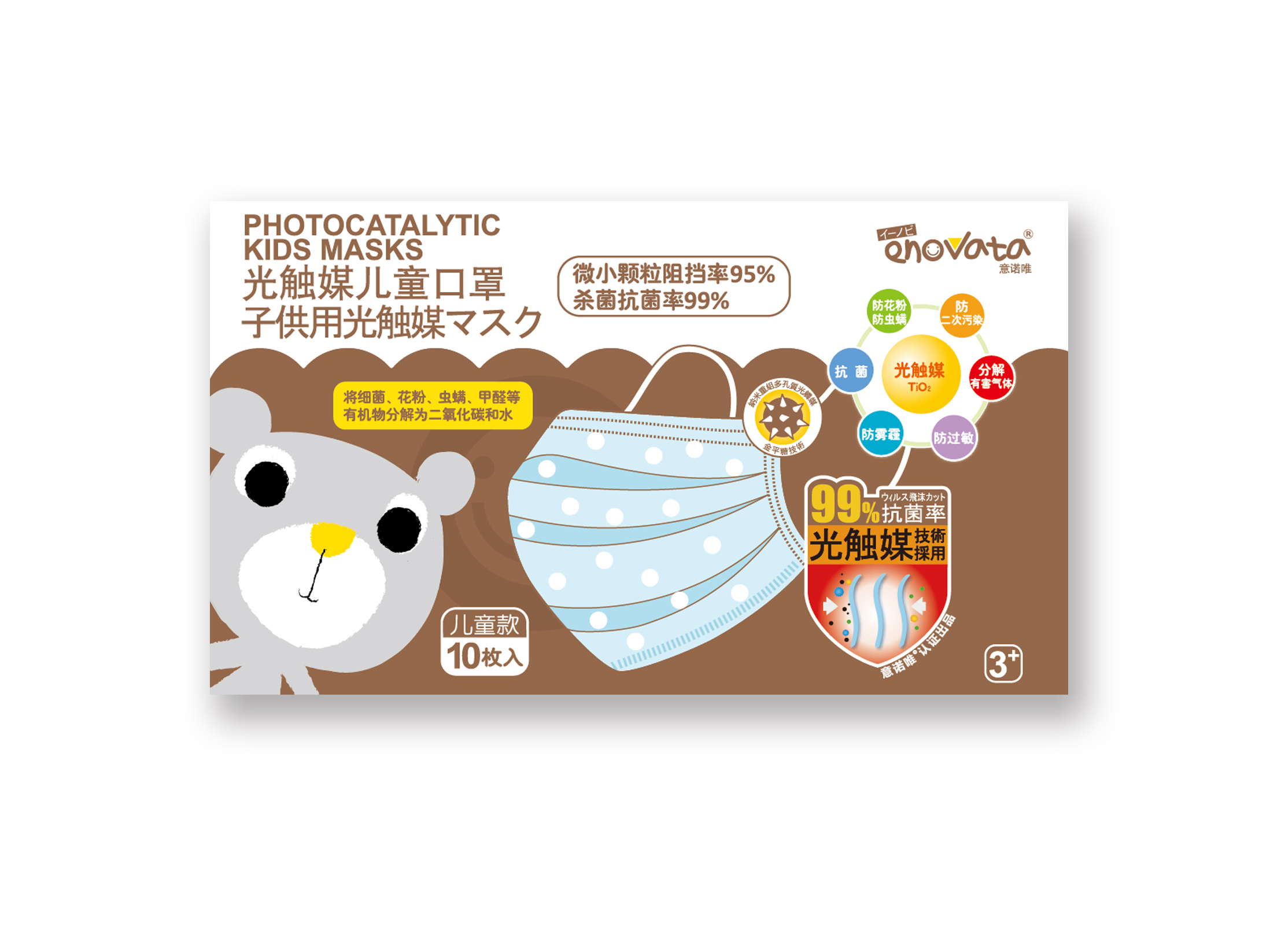 【意诺唯】儿童光触媒口罩50个装