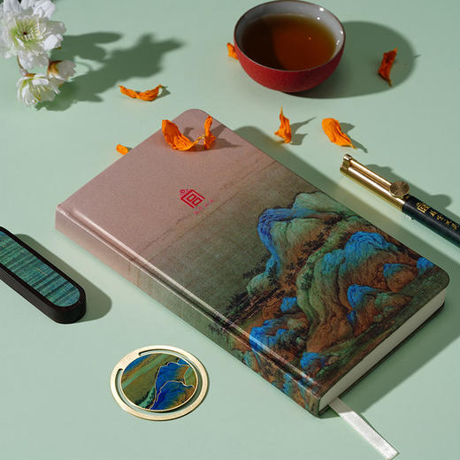 故宫文具上新品 千里江山图学习用品套装彩影4件套 笔记本U盘中性笔书签送学生老师教师礼品礼物 商品图2
