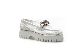 豪麟名鞋奥莱CASADEI女鞋乐福鞋牛皮革C1D218X白色  原价5960元