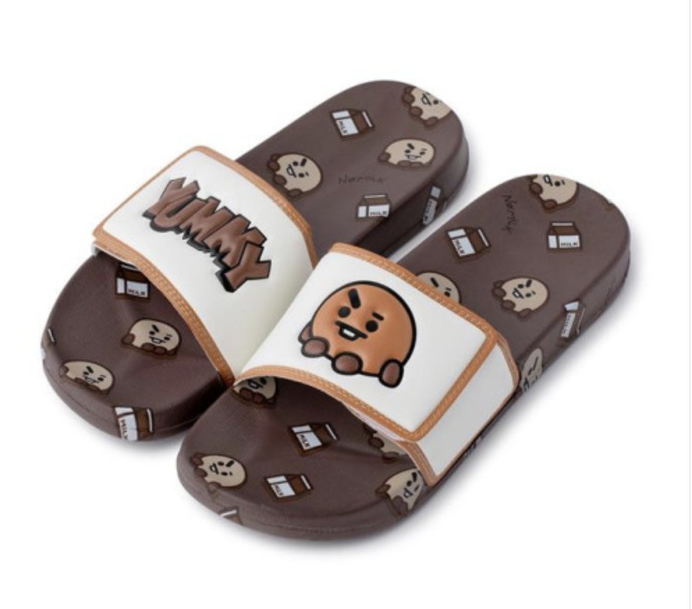 韩国 可爱Line Friends BT21 SHOOKY魔术贴拖鞋JPY带授权招加盟代理