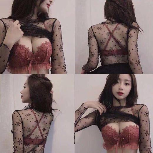 无钢圈性感蕾丝聚拢内衣女套装小胸防下垂美背胸罩 商品图2