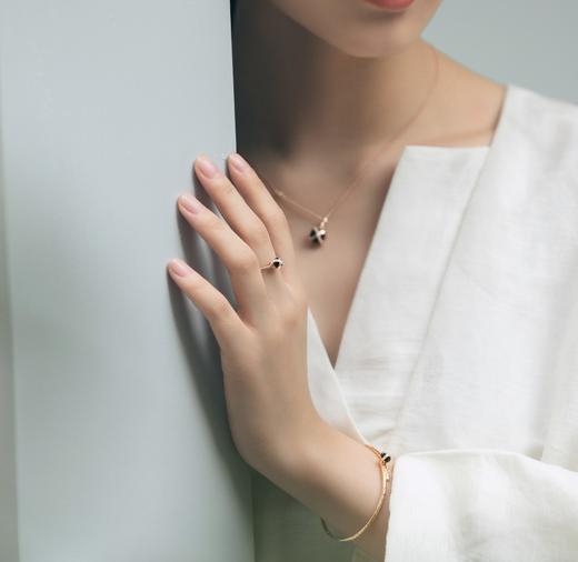 ［结·锁系列］18K玫瑰金钻石黑玉髓手镯 商品图1