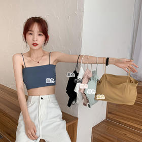 内衣女学生韩版初中生螺纹冰丝裹胸抹胸防走光吊带打底背心少女