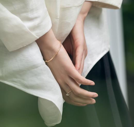 ［结·锁系列］18K玫瑰金钻石黑玉髓手镯 商品图5