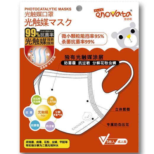 【意诺唯】抗雾霾利器-会自洁的光触媒口罩25个装 商品图2