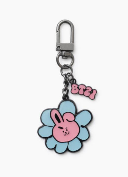 韩国 可爱 Line Friends BT21 COOKY花金属钥匙扣JPY带授权招加盟代理 商品图0