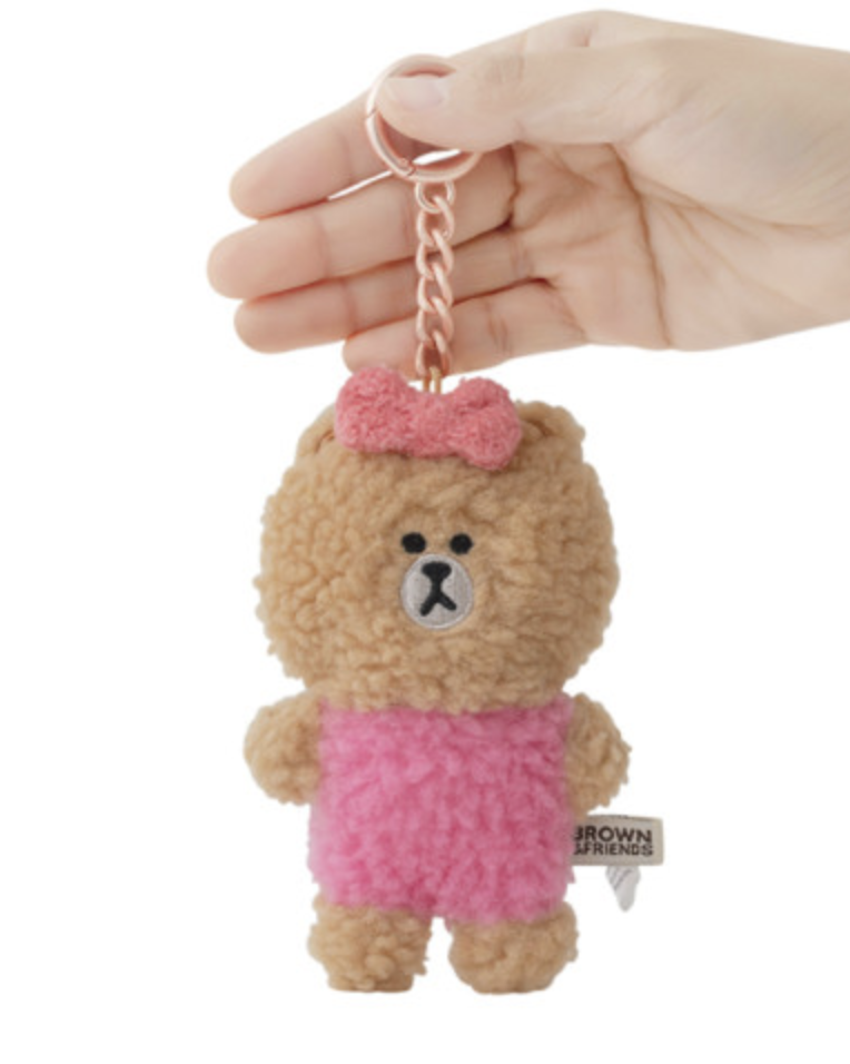 韩国 可爱 Line Friends Choco脸娃娃钥匙圈（5厘米）JPY带授权招加盟代理
