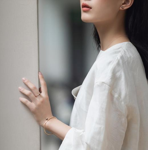 ［结·锁系列］18K玫瑰金钻石黑玉髓手镯 商品图2