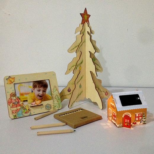 【我做的】木质艺术圣诞三件套 商品图0