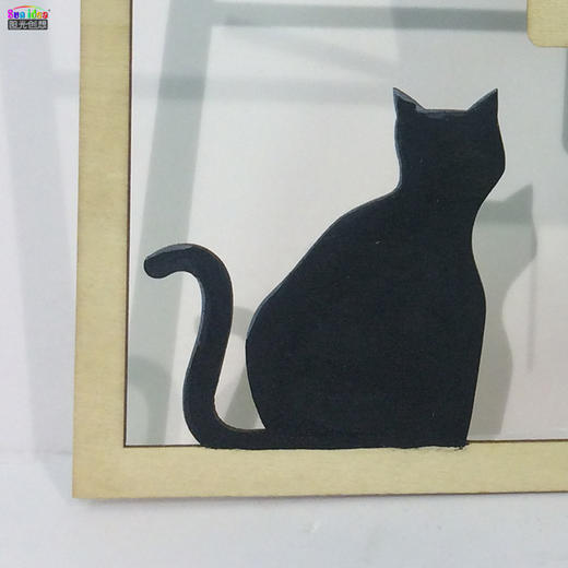 【我做的】木质艺术墙钟（窗外风景） 商品图1