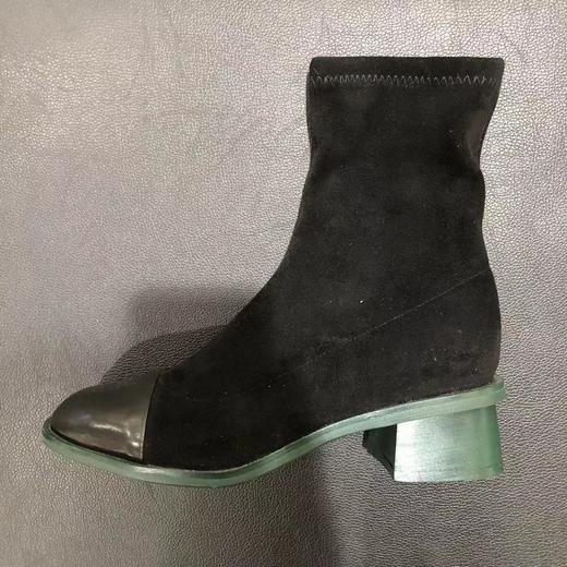 LFGJ 4716时尚设计师款低跟绿底弹力女靴 商品图1