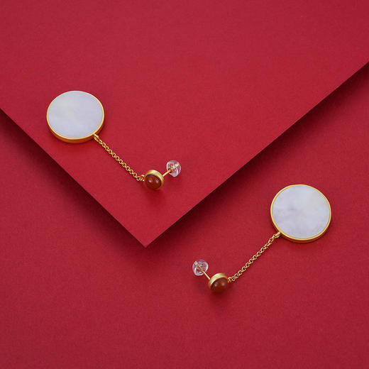 S925银和田玉南红耳钉【WSC8619】公主城堡2101 商品图4