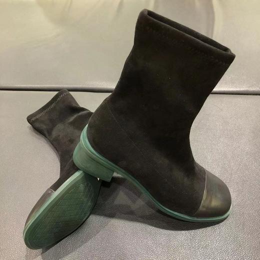 LFGJ 4716时尚设计师款低跟绿底弹力女靴 商品图2