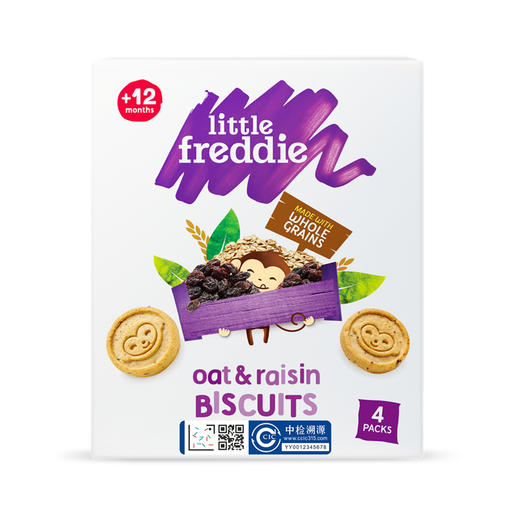 Little Freddie 小皮 婴幼儿辅食葡萄干燕麦饼干 80g*3 商品图0