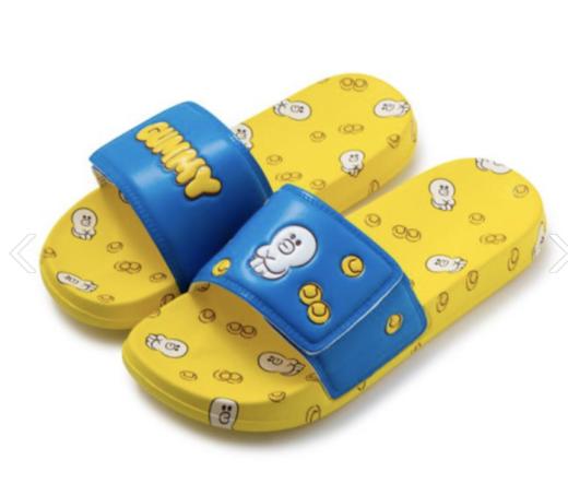 韩国 可爱Line Friends黄色/ Sally魔术贴拖鞋JPY带授权招加盟代理 商品图0