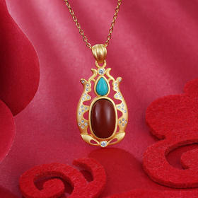 【含苞待放】S925银南红套链项链【WSF2349】镀金2101