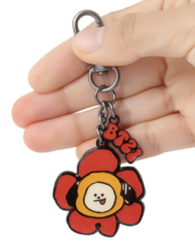 韩国 可爱 Line Friends BT21 CHIMMY花金属钥匙扣JPY带授权招加盟代理