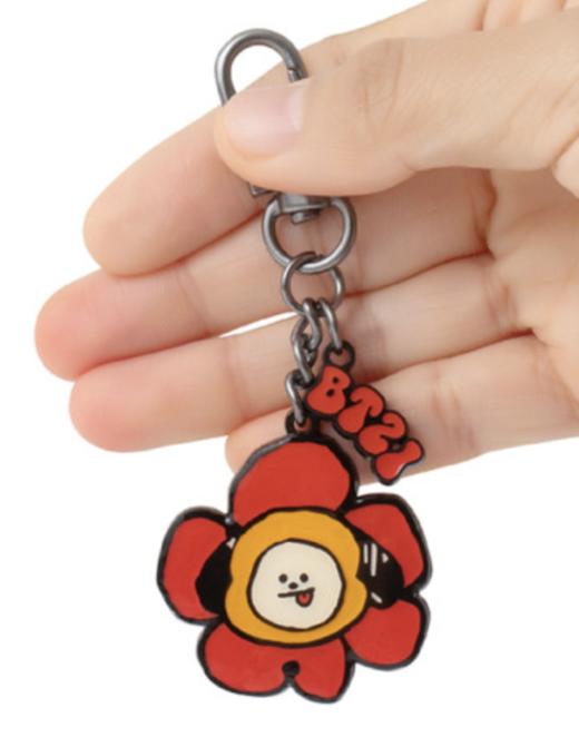 韩国 可爱 Line Friends BT21 CHIMMY花金属钥匙扣JPY带授权招加盟代理 商品图0