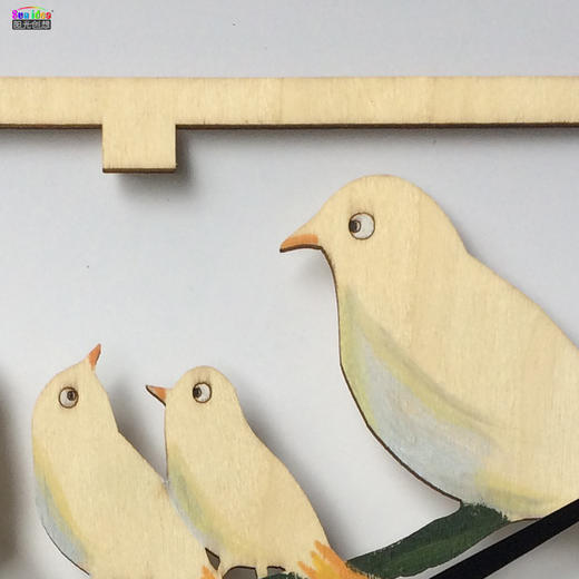 【我做的】木质艺术墙钟（幸福之家） 商品图2