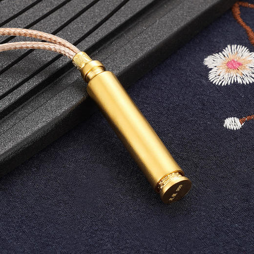 S999银净瓶观音套链项链【BJ000976】金色镀金圆柱形带绳可抽出2101 商品图2