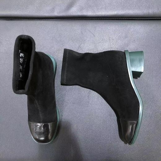 LFGJ 4716时尚设计师款低跟绿底弹力女靴 商品图3