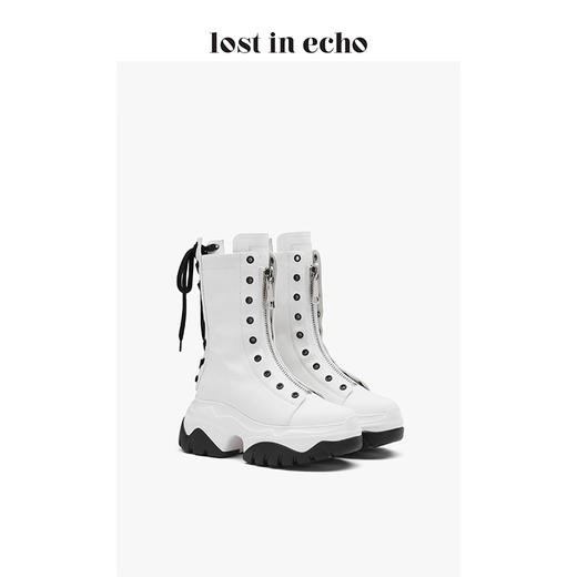 lost in echo 阚清子同款 设计师秋冬新款 帆布解构厚底烟管靴 商品图3