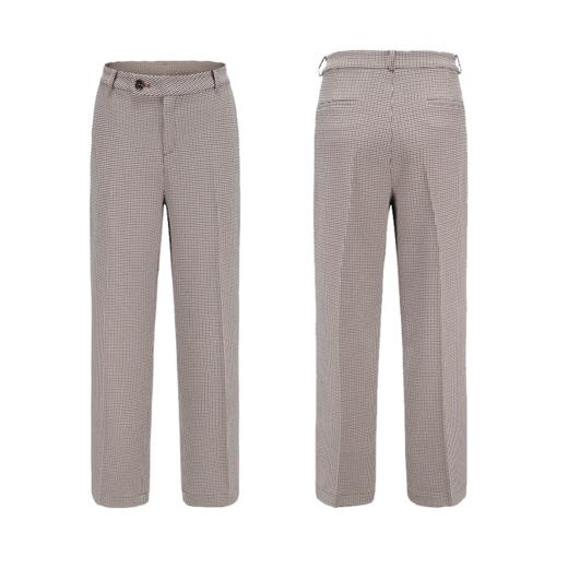 IN AND ON轻奢女装 千鸟格阔腿休闲长裤女简约时尚修身条纹裤子女20685 商品图4