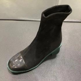 LFGJ 4716时尚设计师款低跟绿底弹力女靴