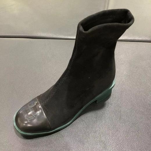 LFGJ 4716时尚设计师款低跟绿底弹力女靴 商品图0