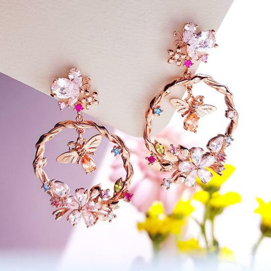 韩国Wing Bling韩剧爱豆同款蜂蜜蜜蜂梦幻蜜蜂耳环Olive YoungJPY带授权招加盟代理