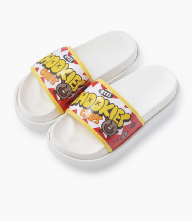 韩国 可爱Line Friends BT21 SHOOKY厚底拖鞋(6cm)JPY带授权招加盟代理