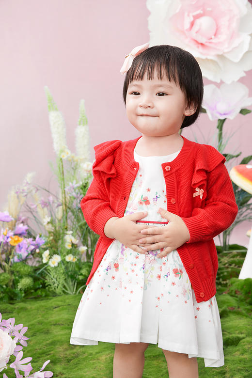 英氏-童衣类（春）E1英毛短外套烂漫红110CM 商品图1