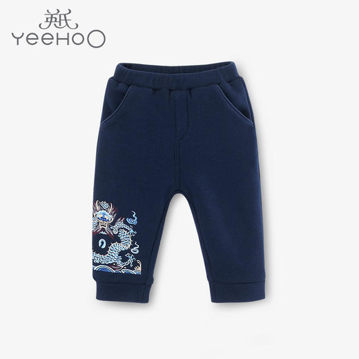 英氏-童衣类（冬）D0新针长裤, 礼服蓝, 110CM 商品图0