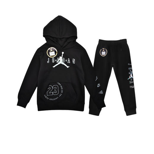 AIR JORDAN乔丹AJ童装秋冬新男童抓绒连帽卫衣长裤JD2042045/46 商品图0