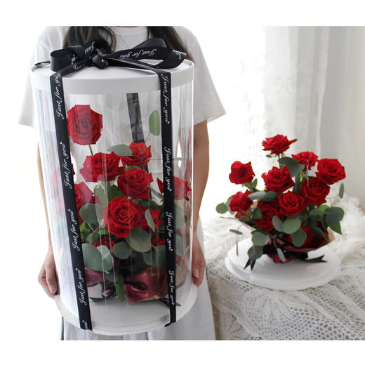 《少年心事》-情人节红玫瑰巨型透视盒 商品图0